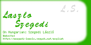 laszlo szegedi business card